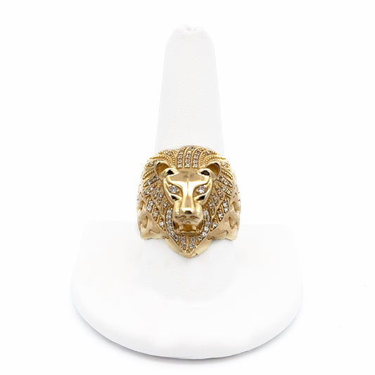 New 14K CZ Gold Lion Men Ring. H.J™️