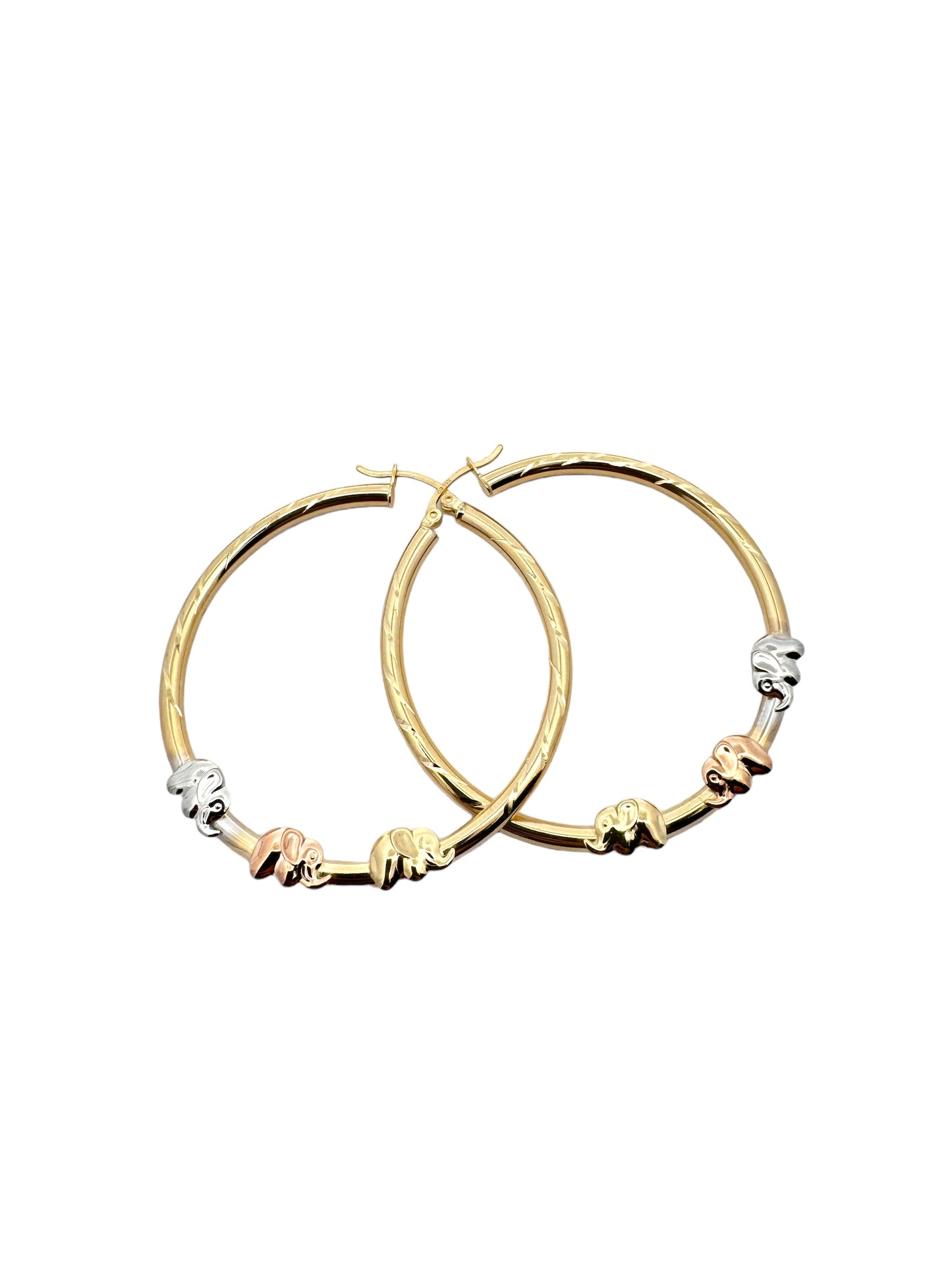 New 14K Hoops With Elephants. H.J™️