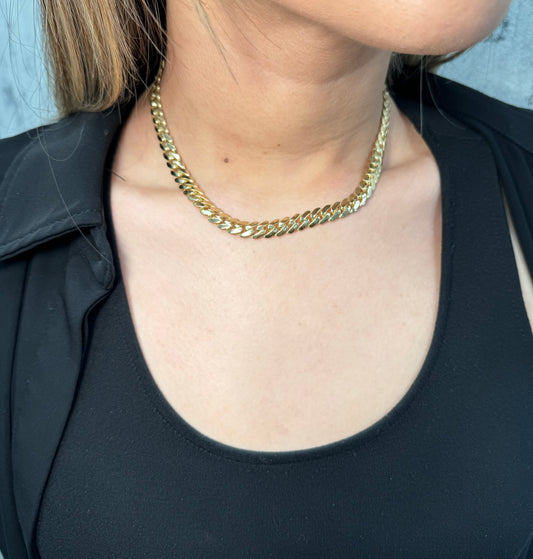 New 14K Miami Cuban Choker (16"). H.J™️