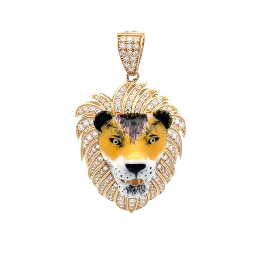 New 14K CZ Lion Pendant (26.8MM). H.J™️