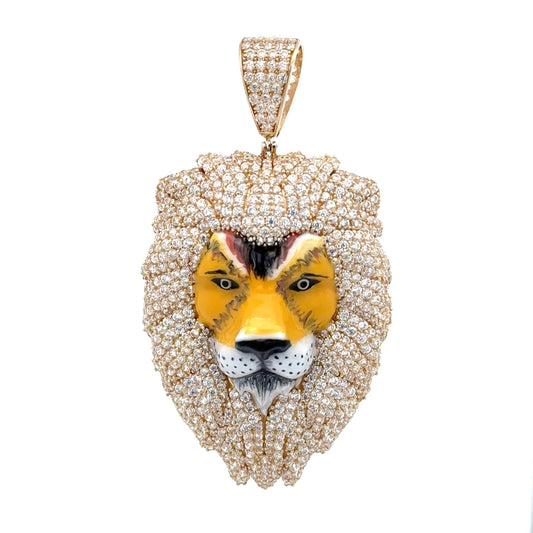 New 14K CZ Lion Pendant (36.1MM). H.J™️