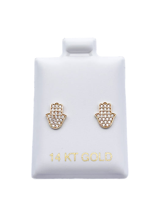 New 14K CZ Hamsa Earrings H.J™️