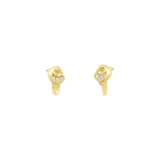 14K CZ Dolphins Women’s Earrings H.J™️