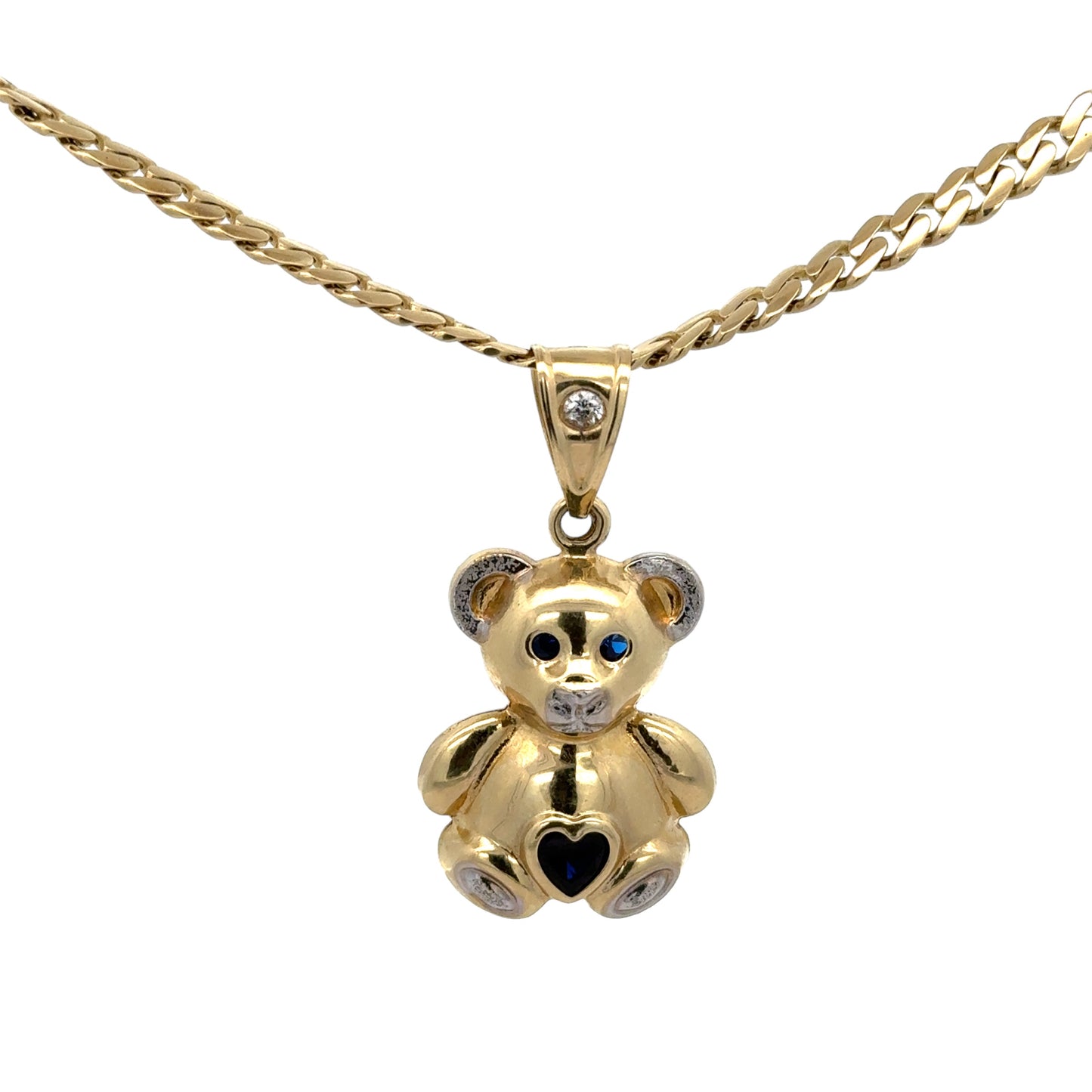 New 14K Teddy Bear Pendant & Itallo Choker. H.J™️