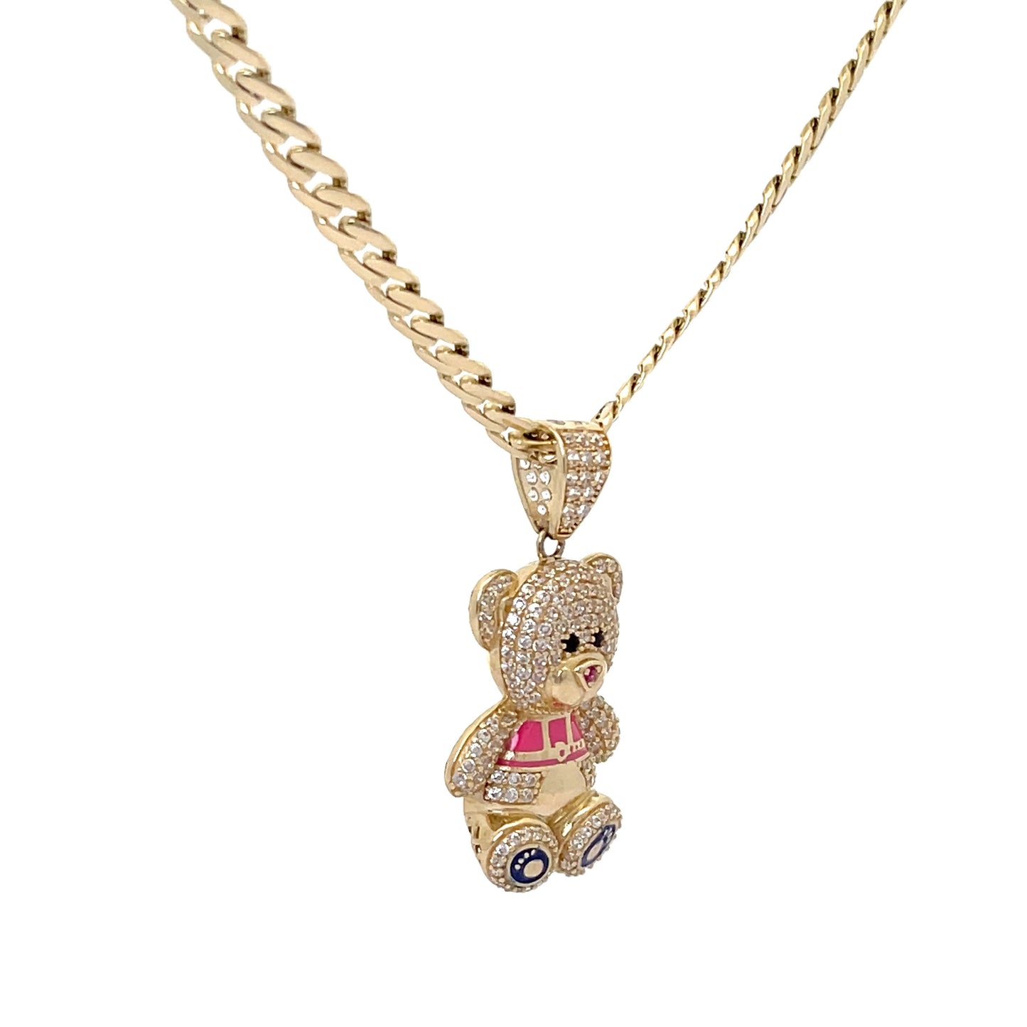 New 14K CZ Teddy Bear & Itallo Choker (4.8MM). H.J™️