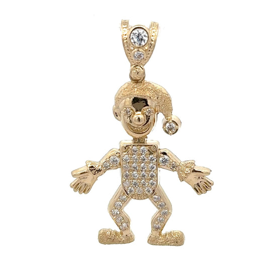 New 14K CZ Clown Joker Jester Pendant H.J™️