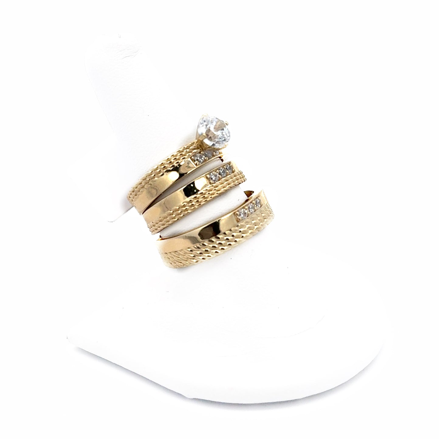 New 14K Gold CZ Trio Set H.J™️