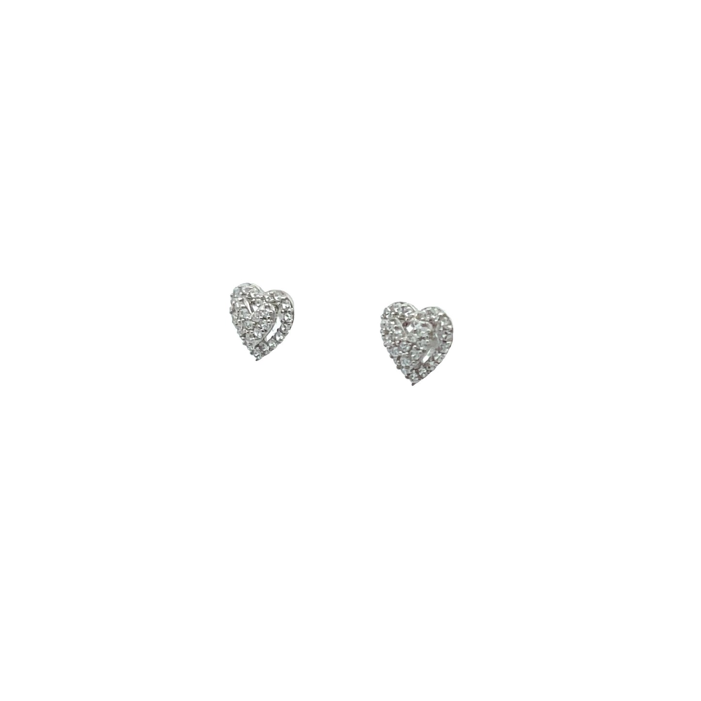 New 14K CZ Heart Earrings. H.J™️