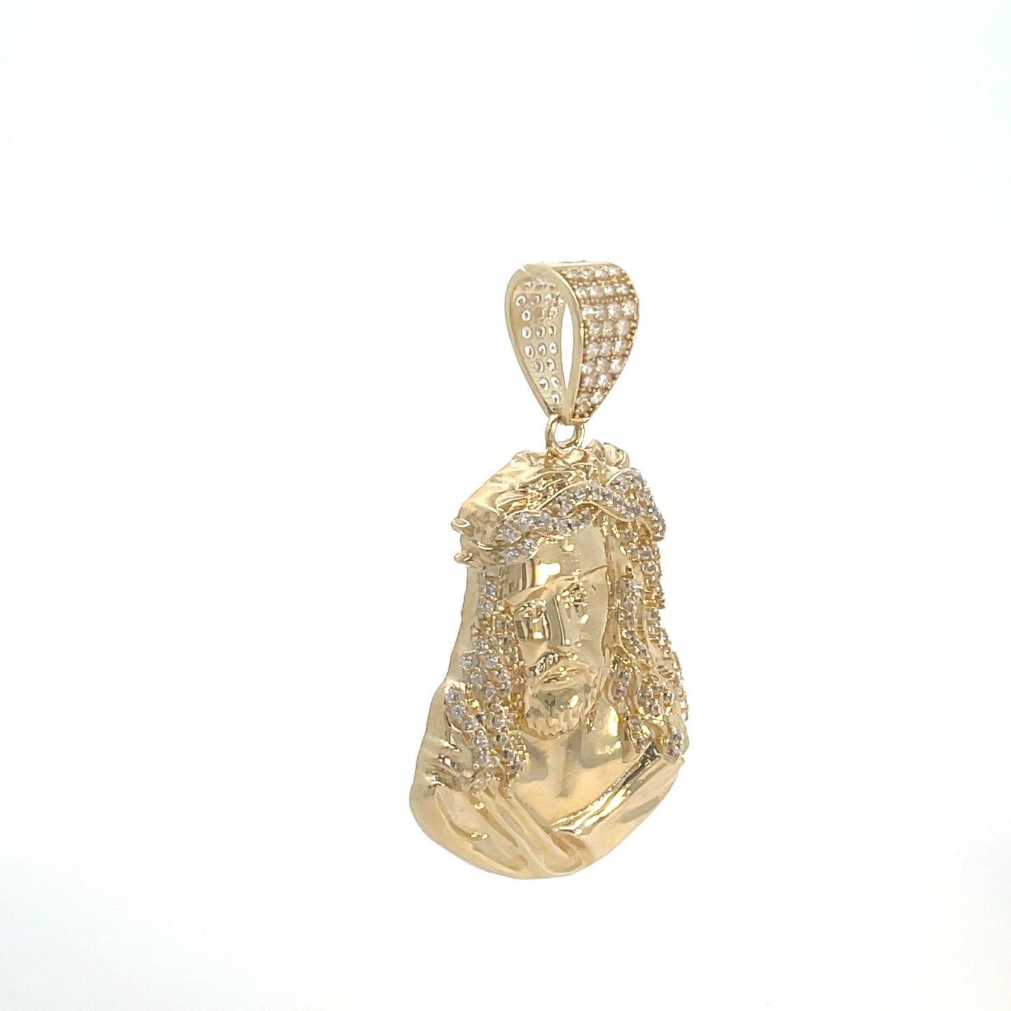 New 14K CZ Jesus Pendant H.J™️