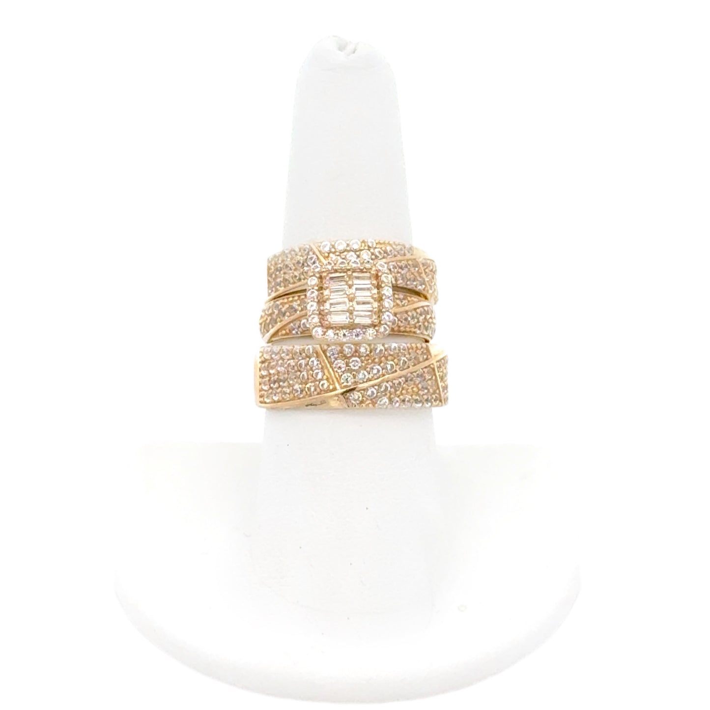 New 14K CZ Wedding Trio Set H.J™️