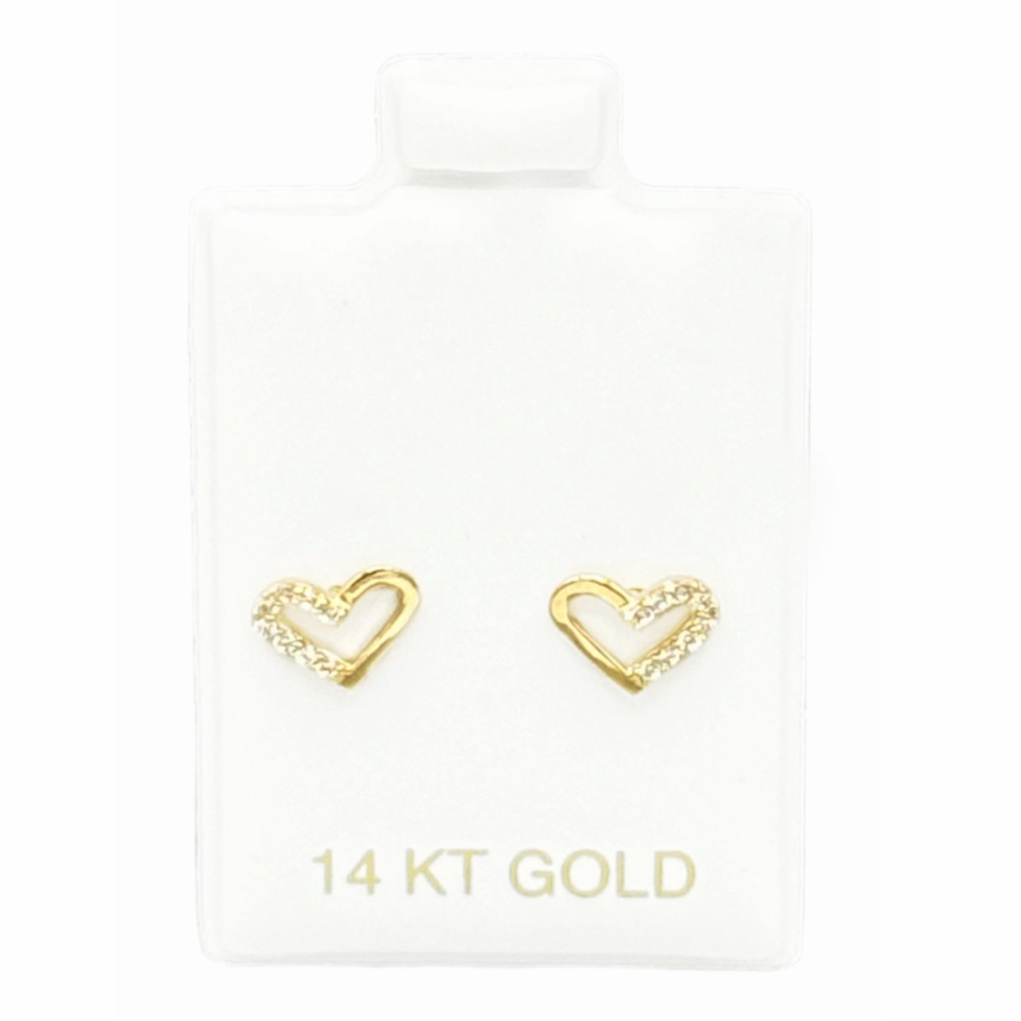 New 14K Kids CZ Heart Earrings. H.J™️